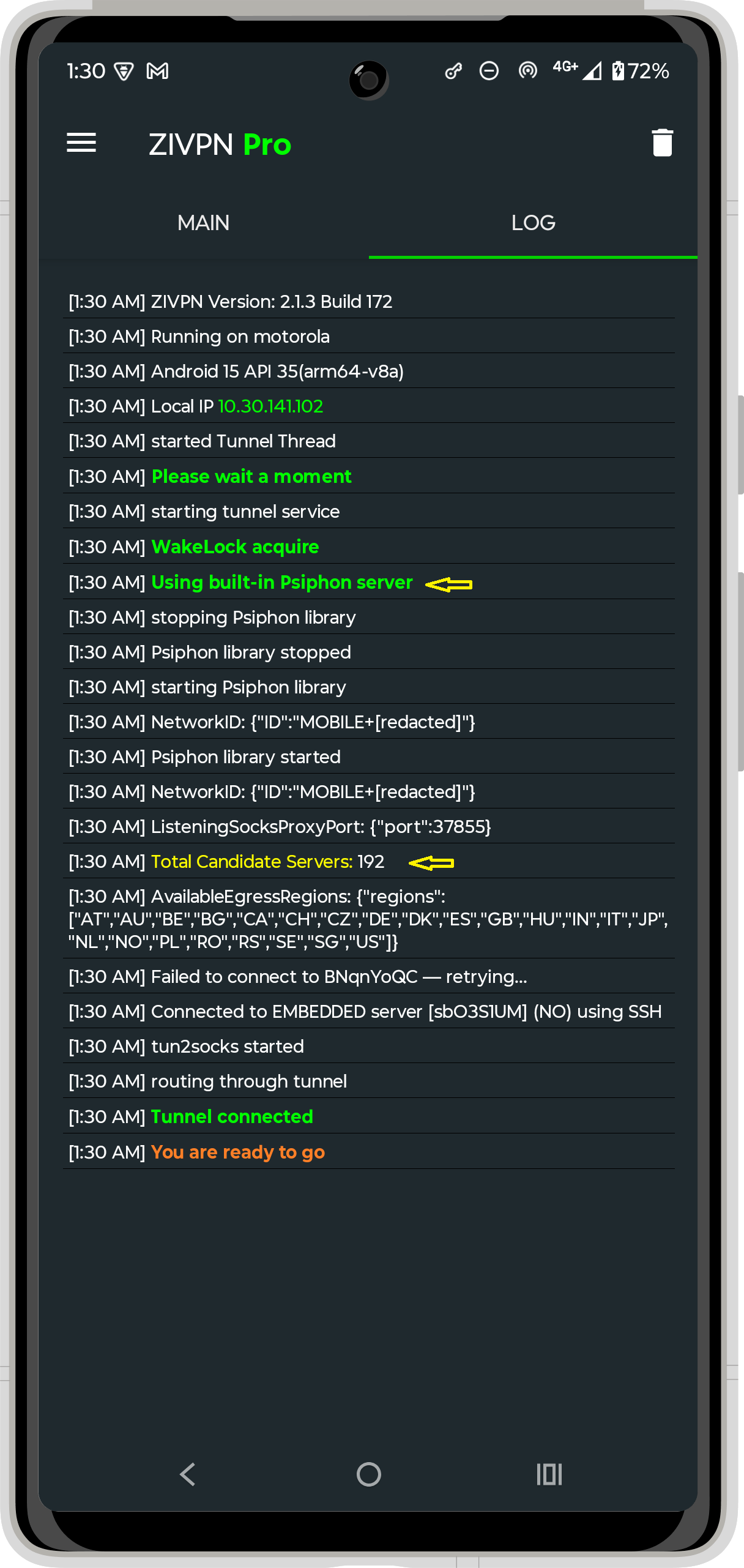 Psiphon Built-In Server 2